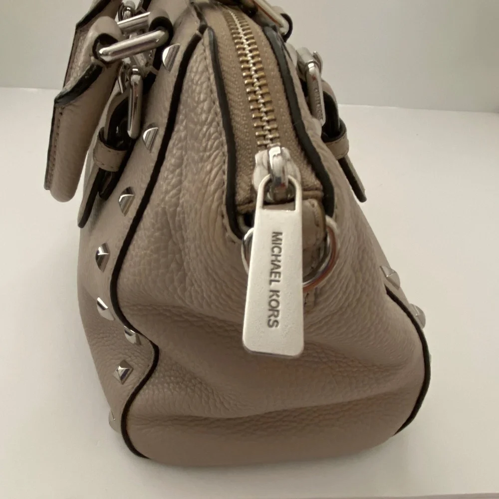Michael Kors Pebble Leather Studded Satchel Crossbody